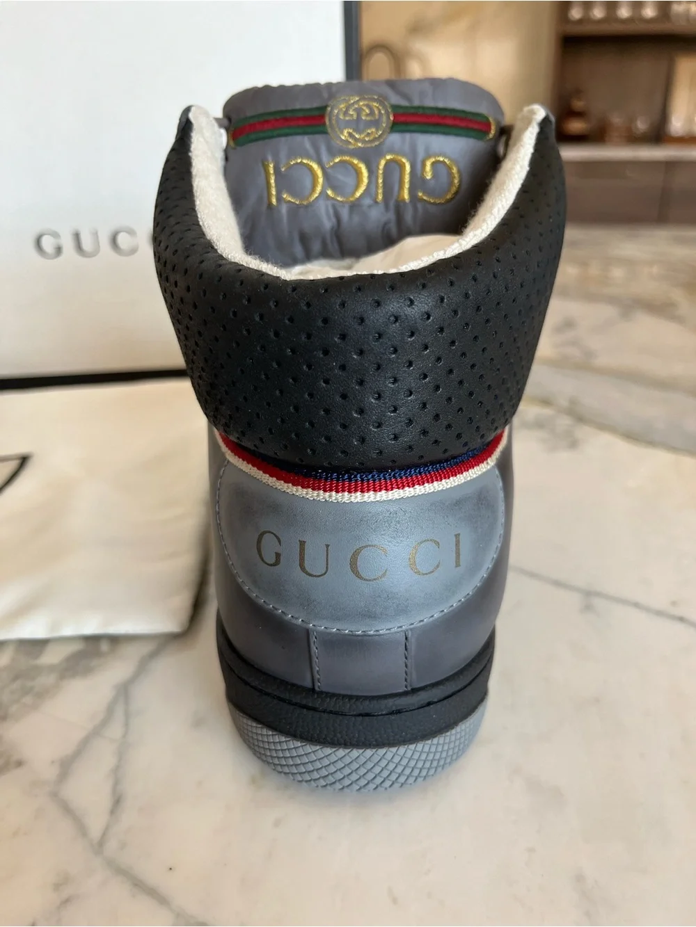 Gucci Screener High Top Men’s Sneaker.
